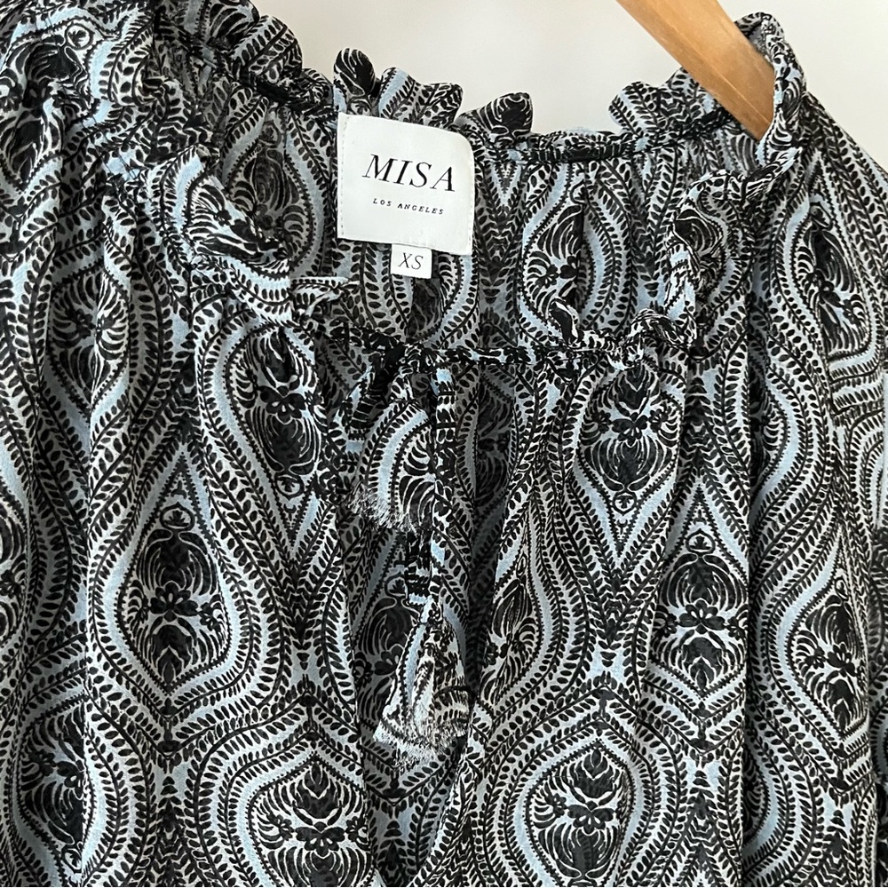 Misa Los Angeles | Ruffle Sleeves | Paisley | Semi Sheer | Top Blouse